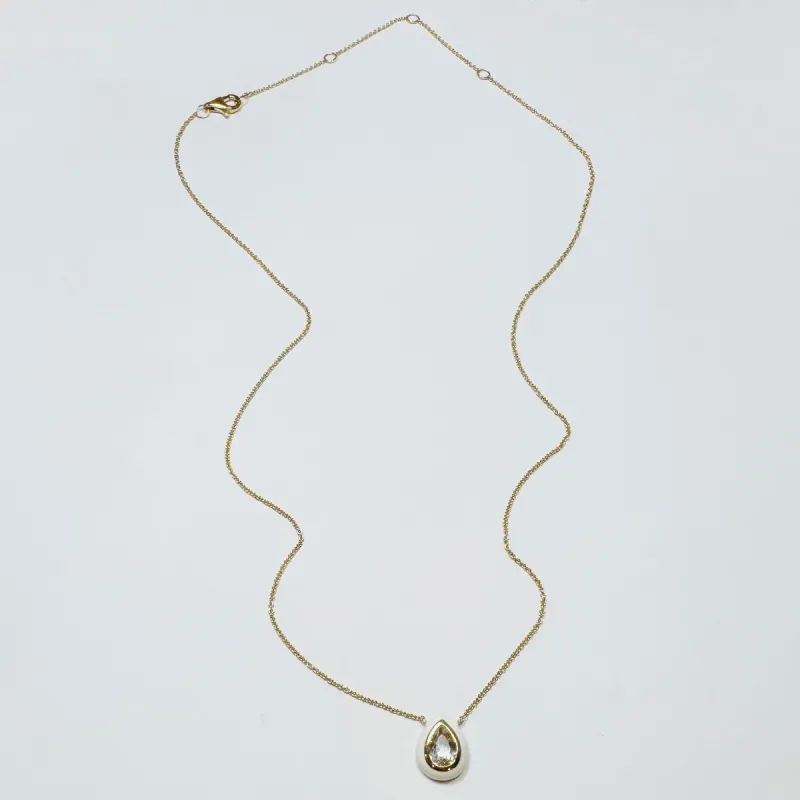 topaz enamel pear necklace sold by Theodosia