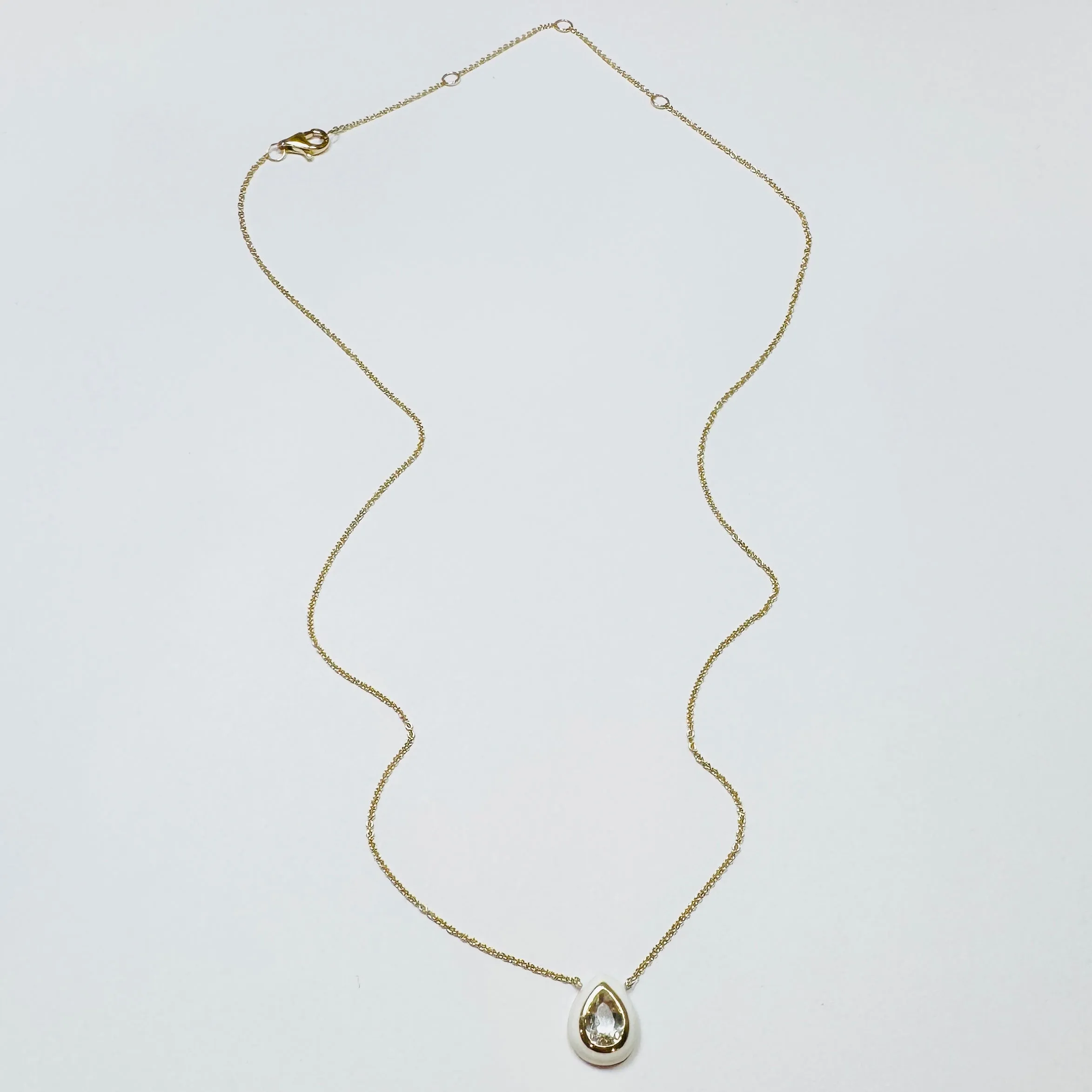 topaz enamel pear necklace sold by Theodosia