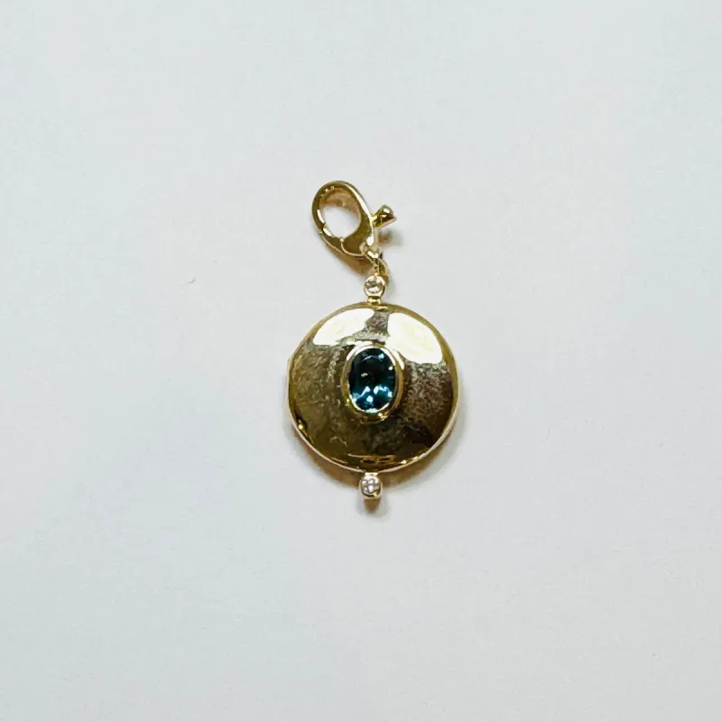 london blue topaz locket pendant sold by Theodosia
