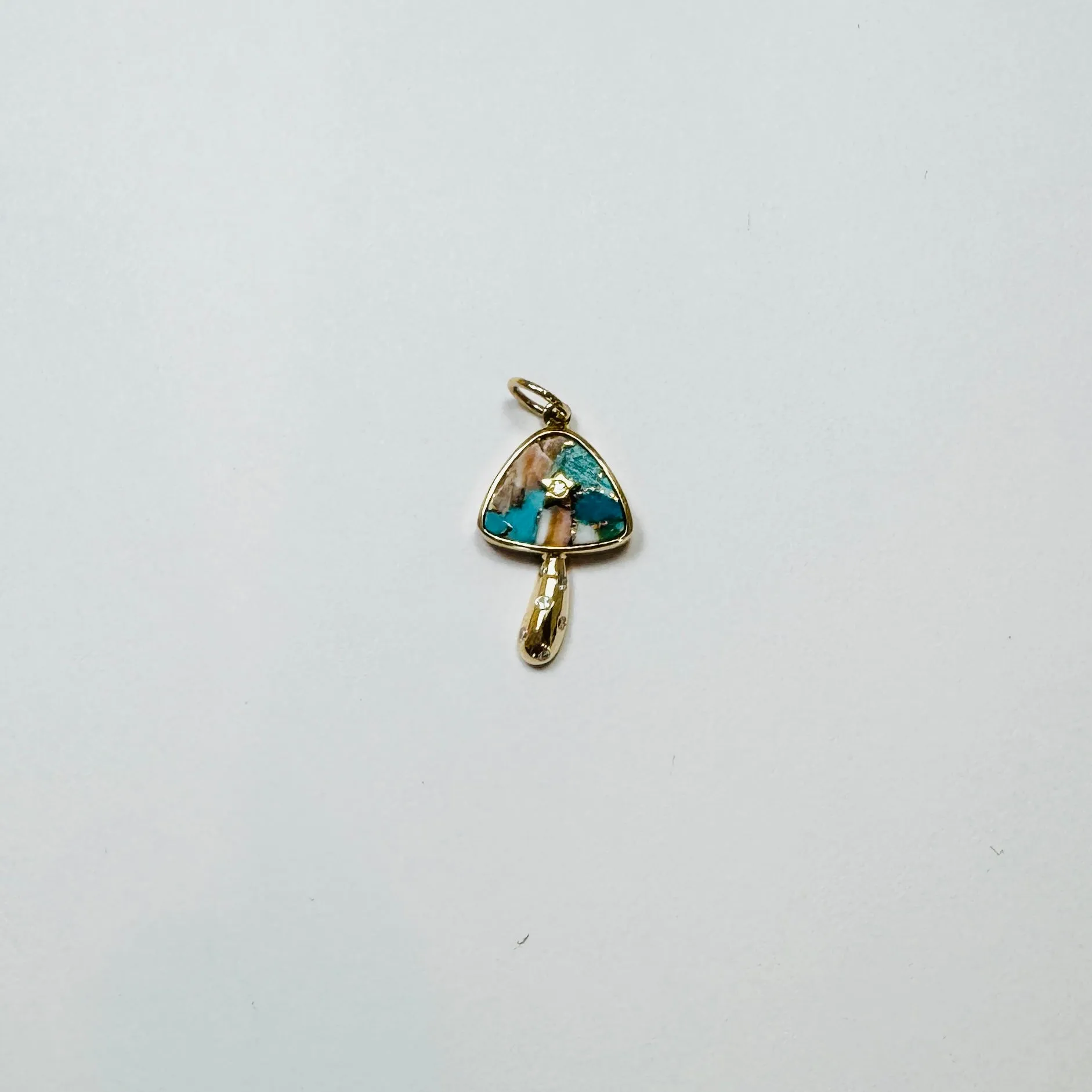 oyster turquoise mushroom pendant, eye sold by Theodosia product image thumbnail 3