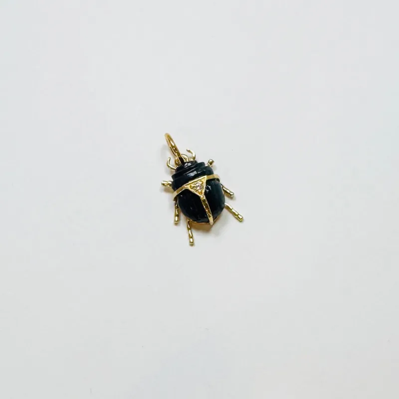 scarab beetle pendant, mini, onyx sold by Theodosia