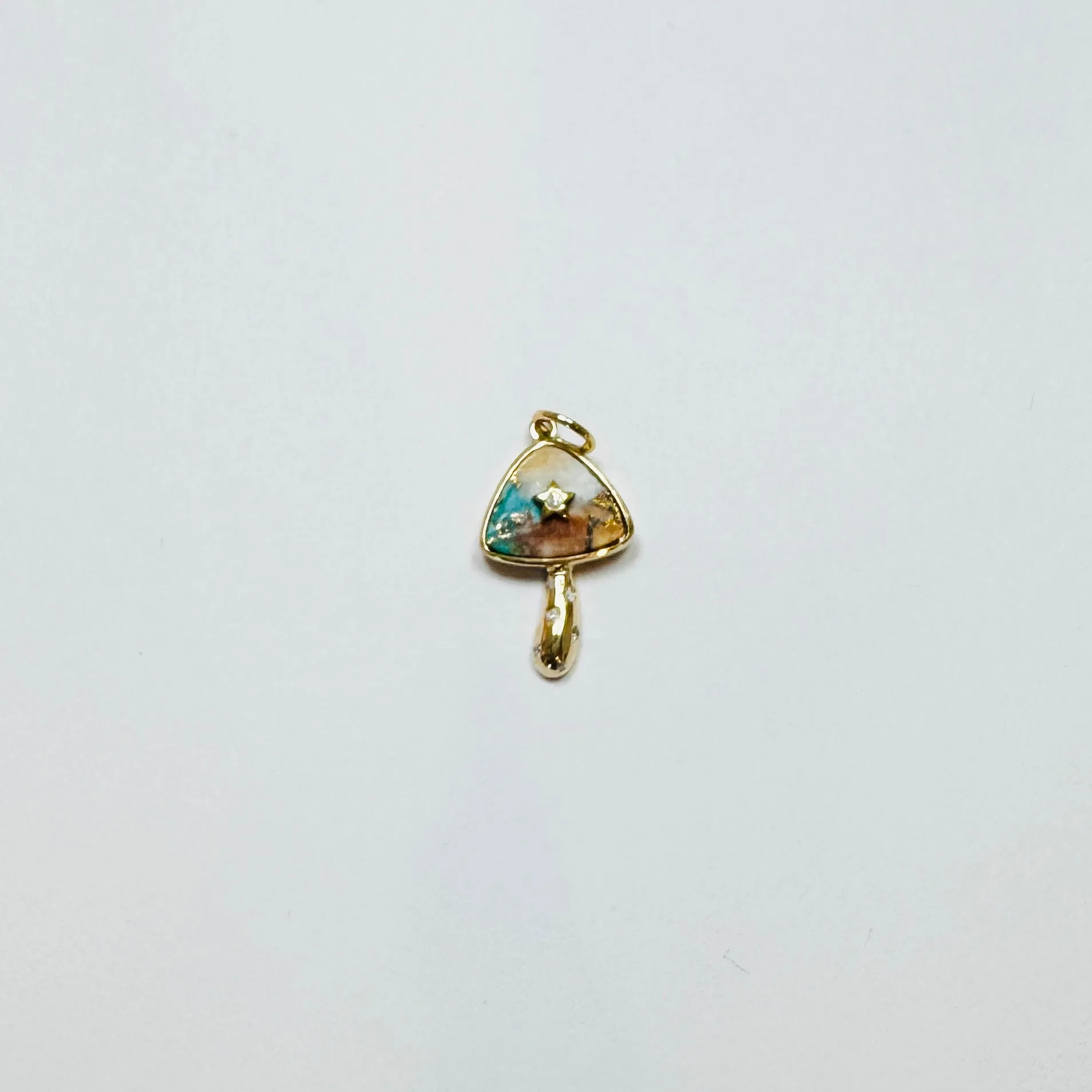 oyster turquoise mushroom pendant, star sold by Theodosia product image thumbnail 2
