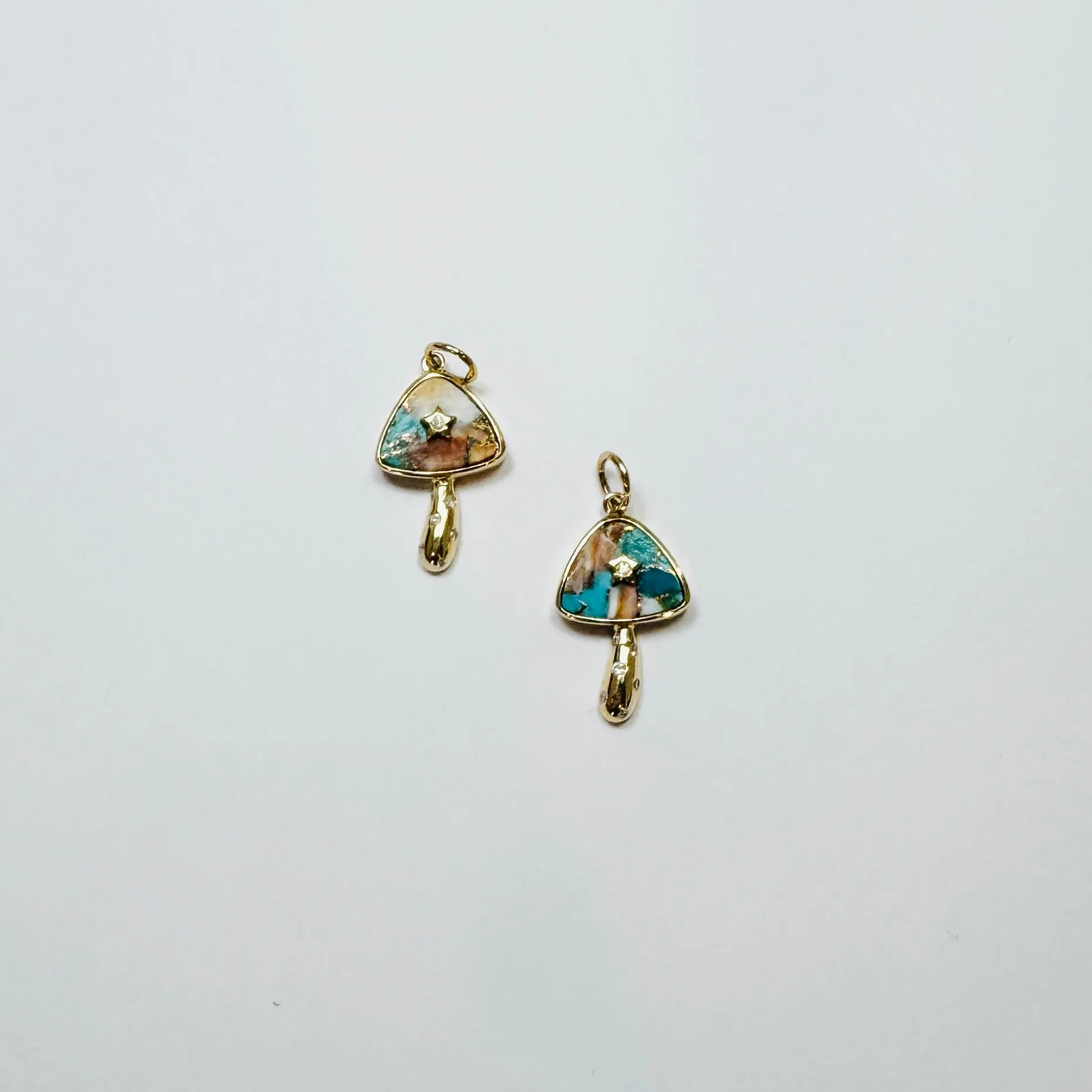oyster turquoise mushroom pendant, star sold by Theodosia product image thumbnail 3