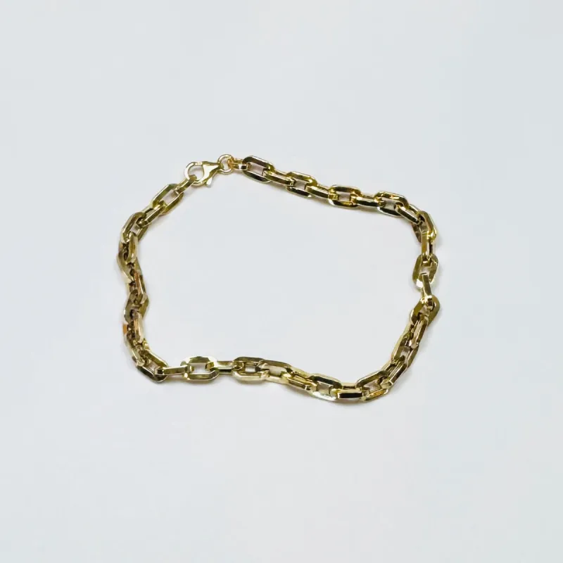 14k gold block chain bracelet sold by Theodosia