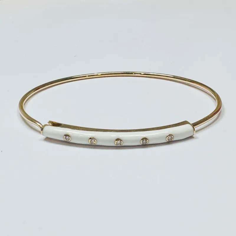 enamel diamond bar bangle sold by Theodosia