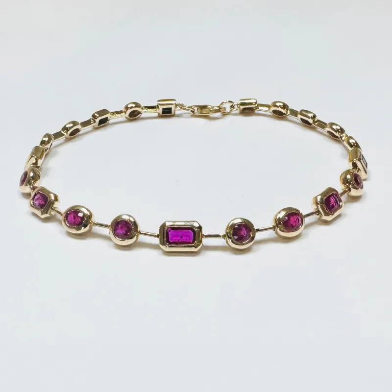 pillow set bracelet, ruby sold by Theodosia