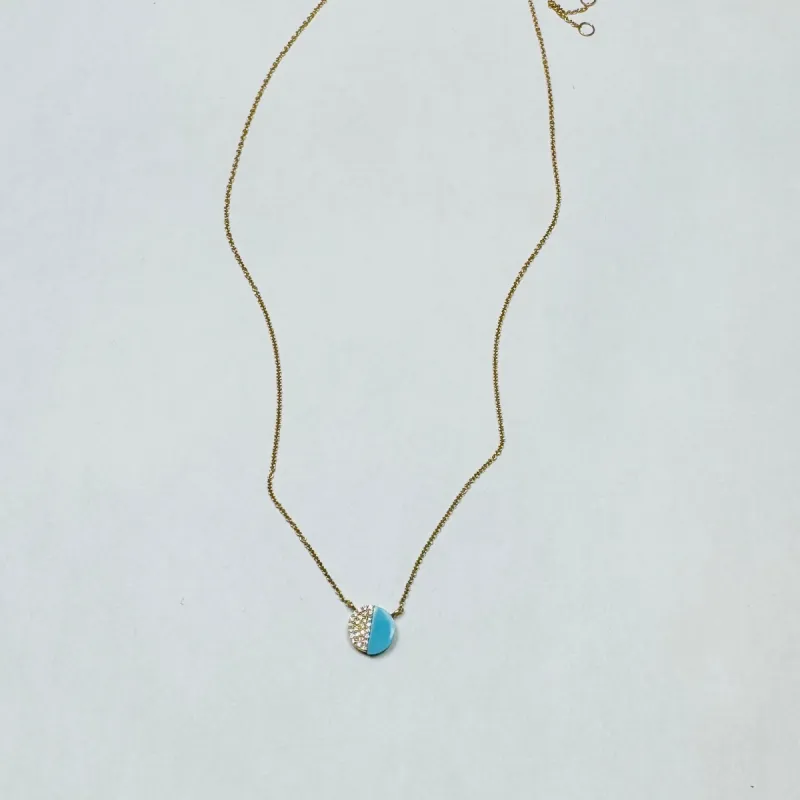 half turquoise and diamond necklace sold by Theodosia