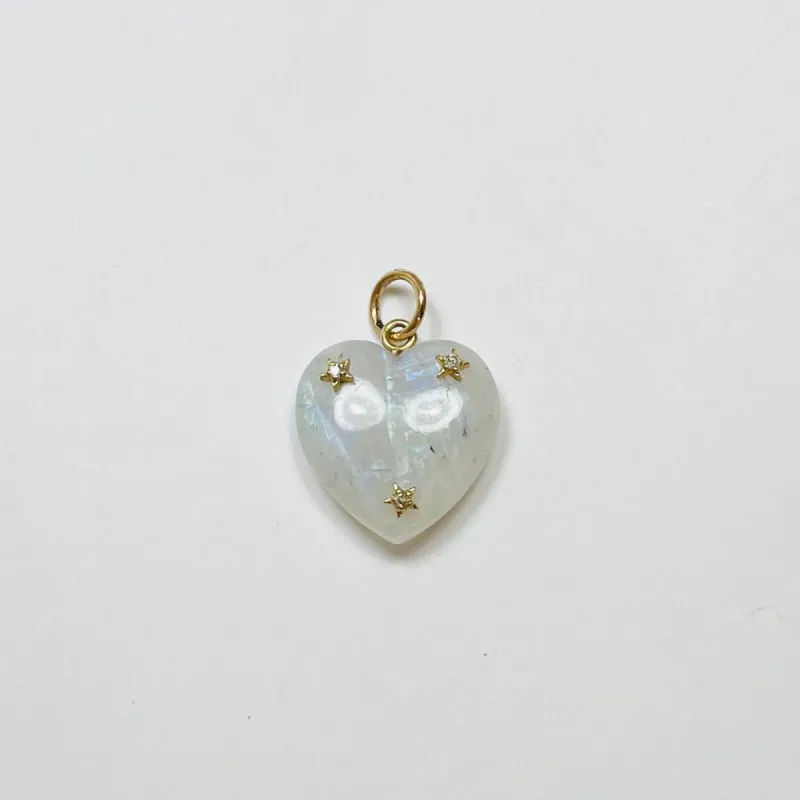 moonstone heart and stars pendant sold by Theodosia