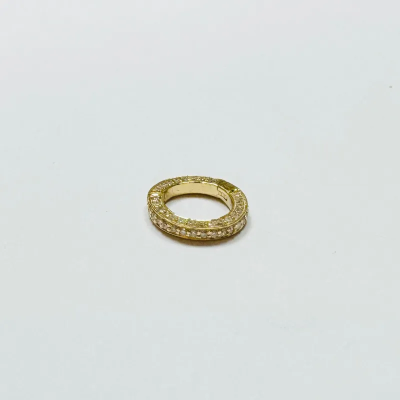 pave diamond circle connector with diamond edge made by Theodosia