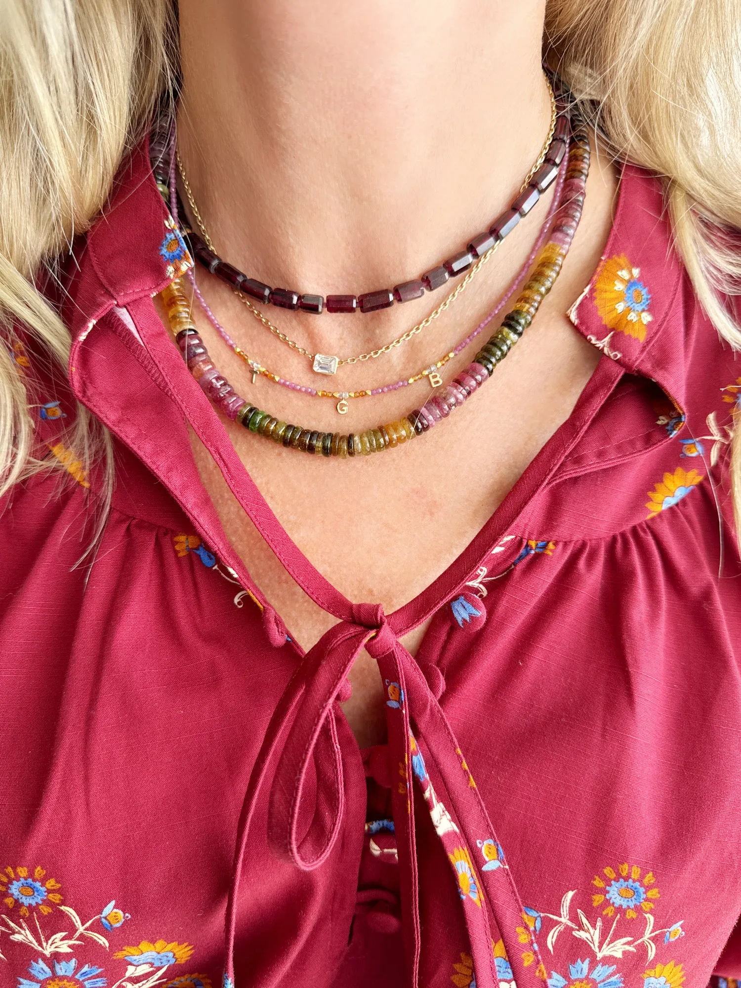 delicate inital necklace sold by Theodosia product image thumbnail 4