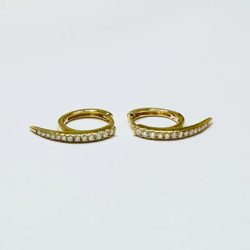 illusion pave diamond huggies sold by Theodosia