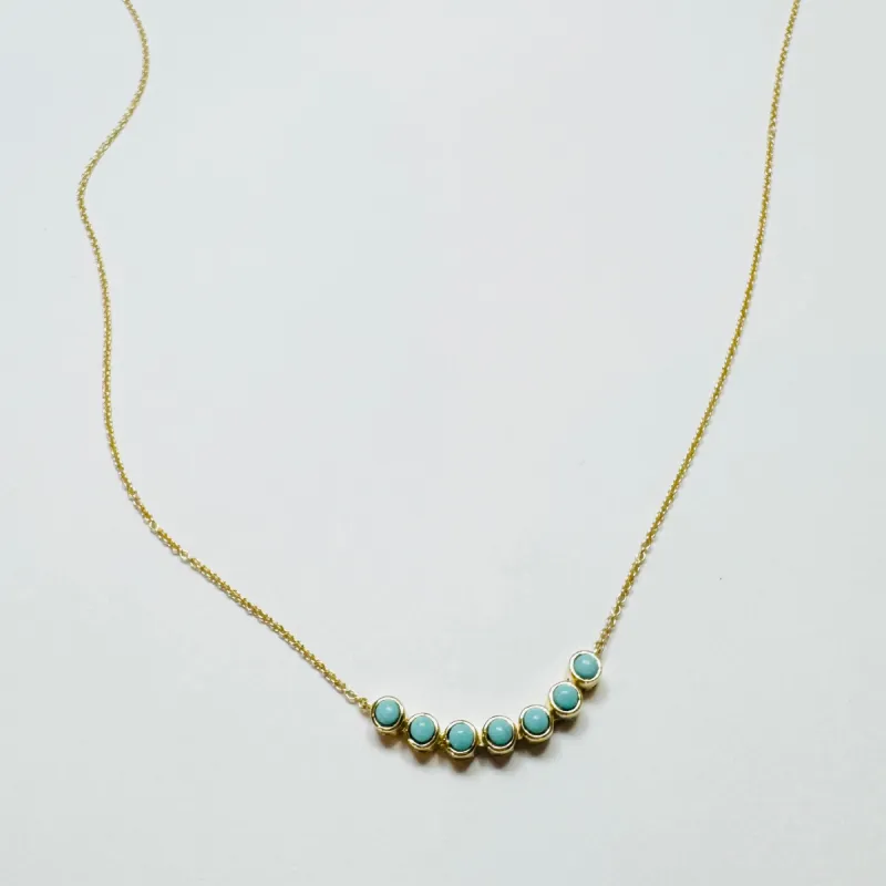 bezel set turquoise necklace sold by Theodosia
