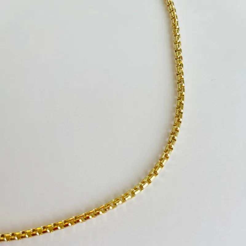 box chain, 2.5 mm 14 kt sold by Theodosia