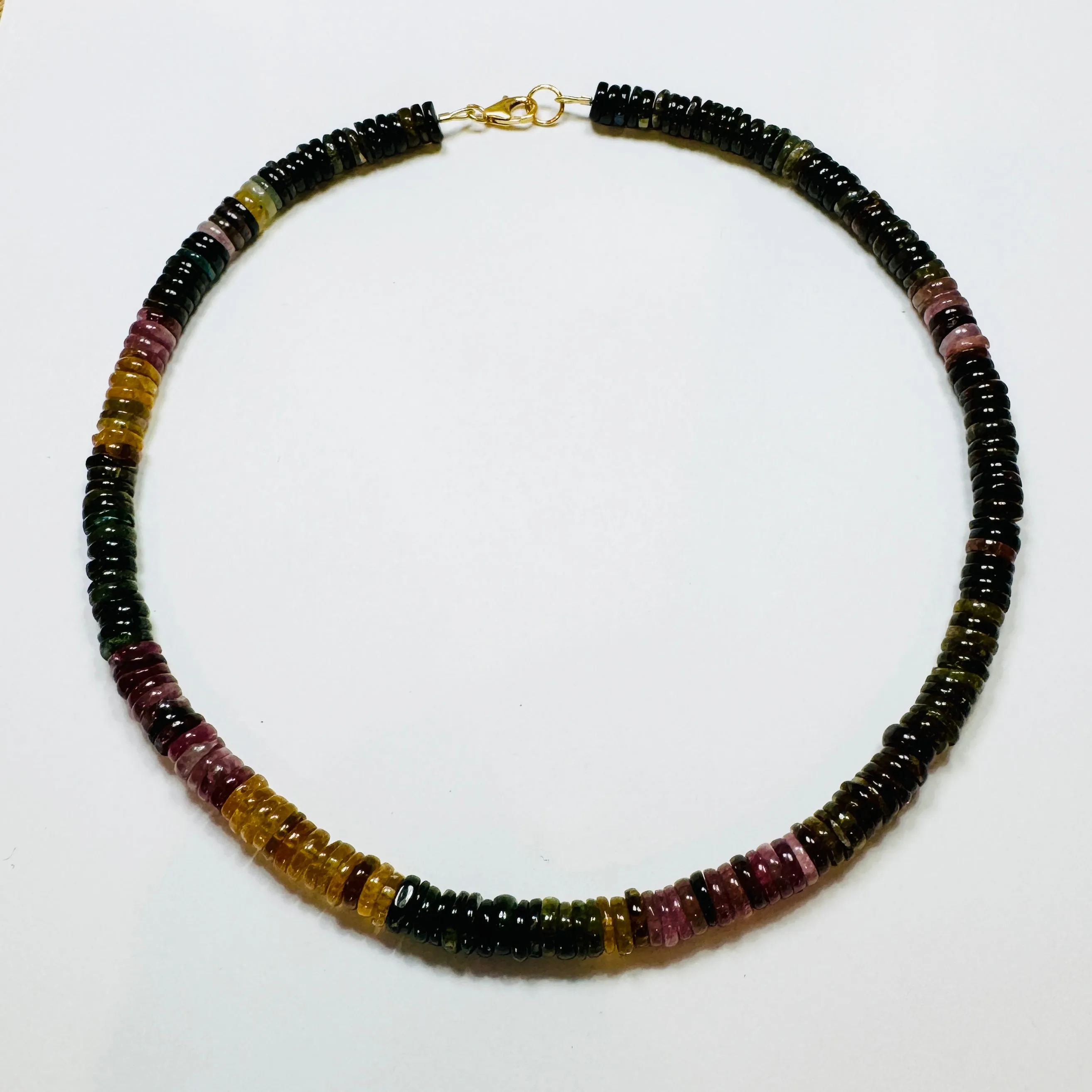smooth shaded tourmaline heishi necklace sold by Theodosia product image thumbnail 3