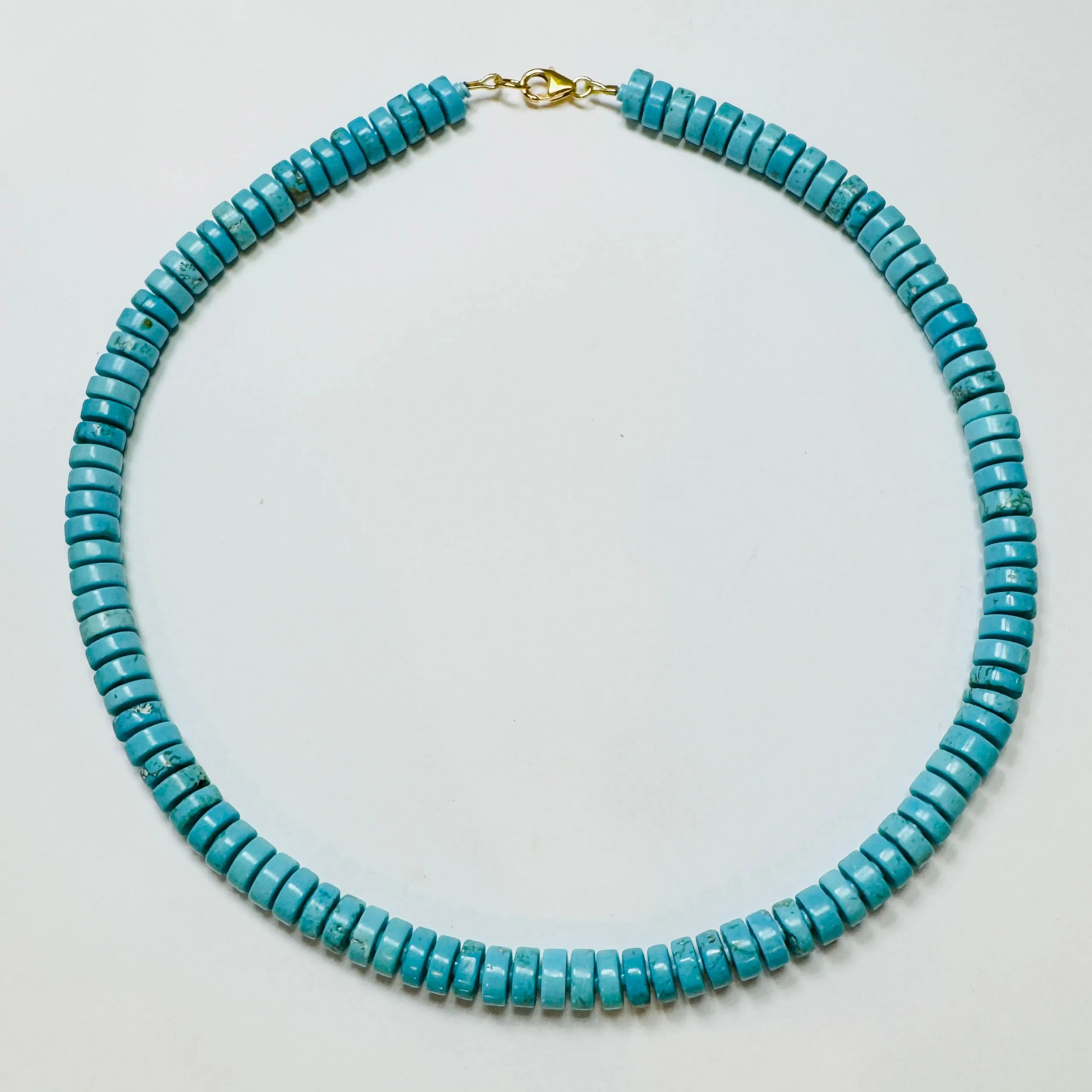 turquoise barrel candy necklace sold by Theodosia product image thumbnail 2