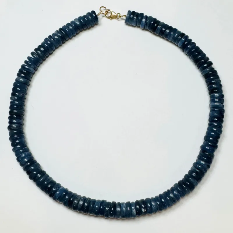 kyanite barrel necklace sold by Theodosia