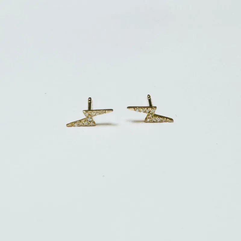 diamond lightning bolt studs sold by Theodosia