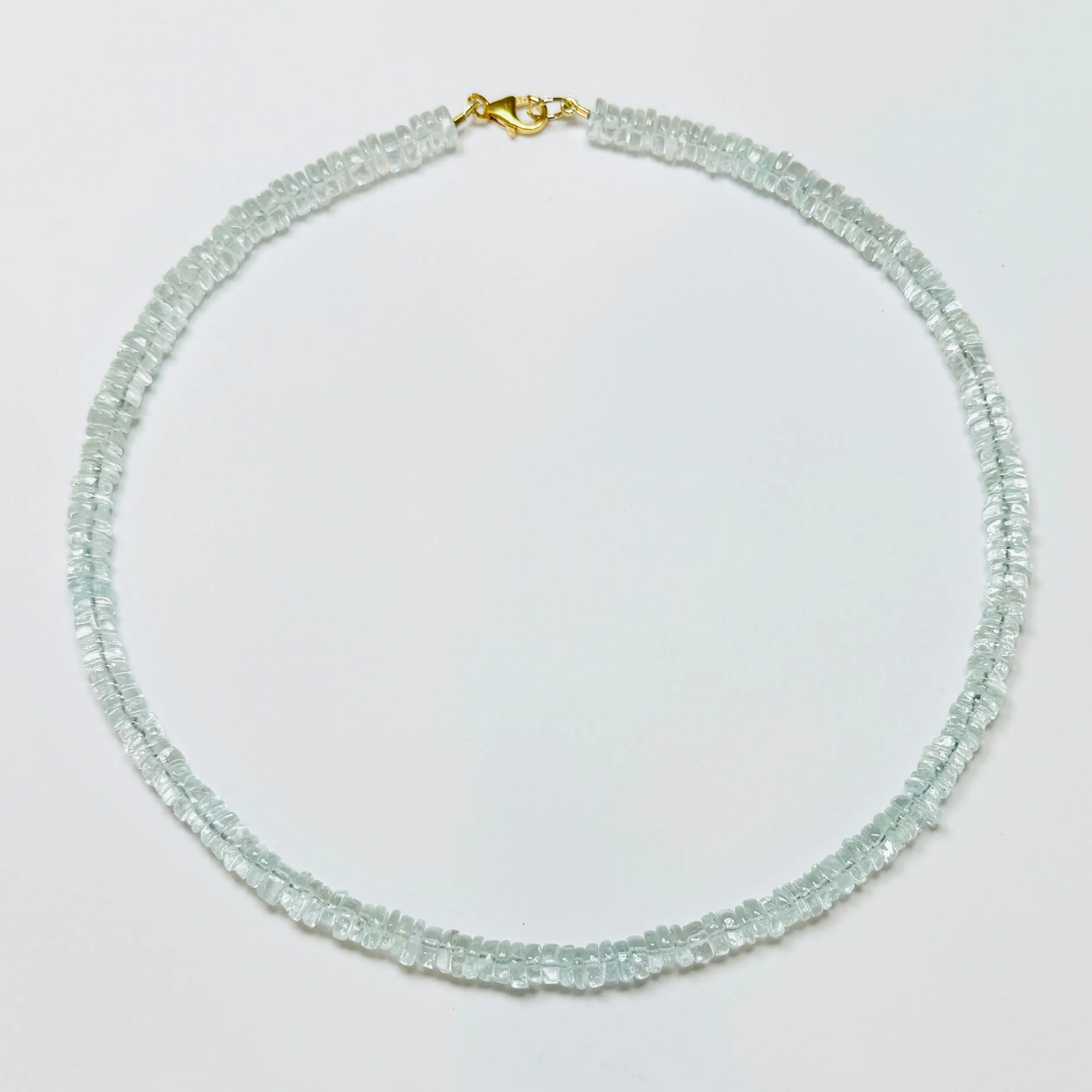 clear quartz smooth heishi cut necklace sold by Theodosia