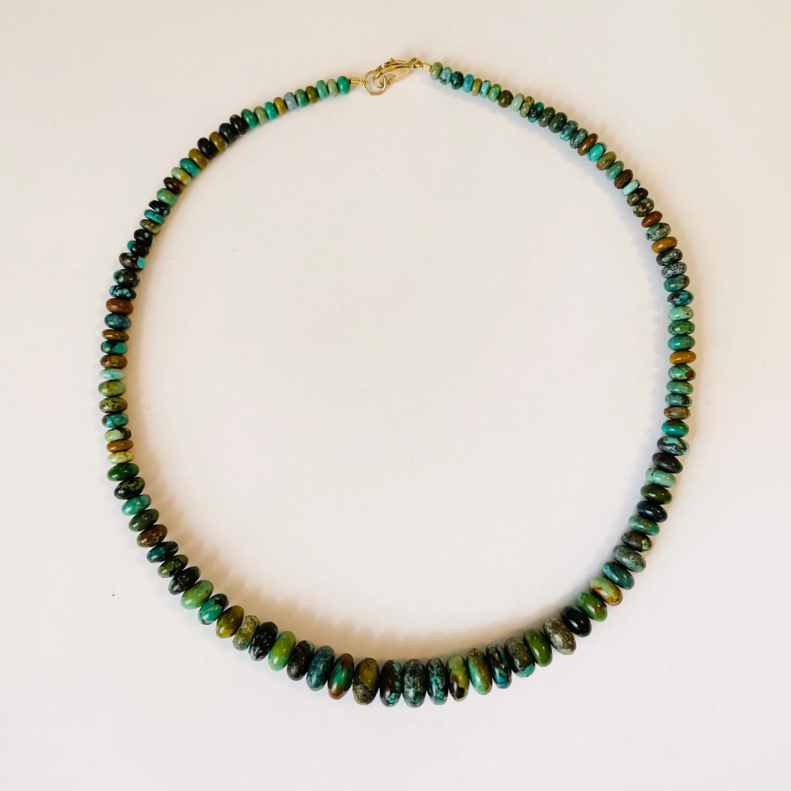 natural turquoise graduated candy necklace sold by Theodosia