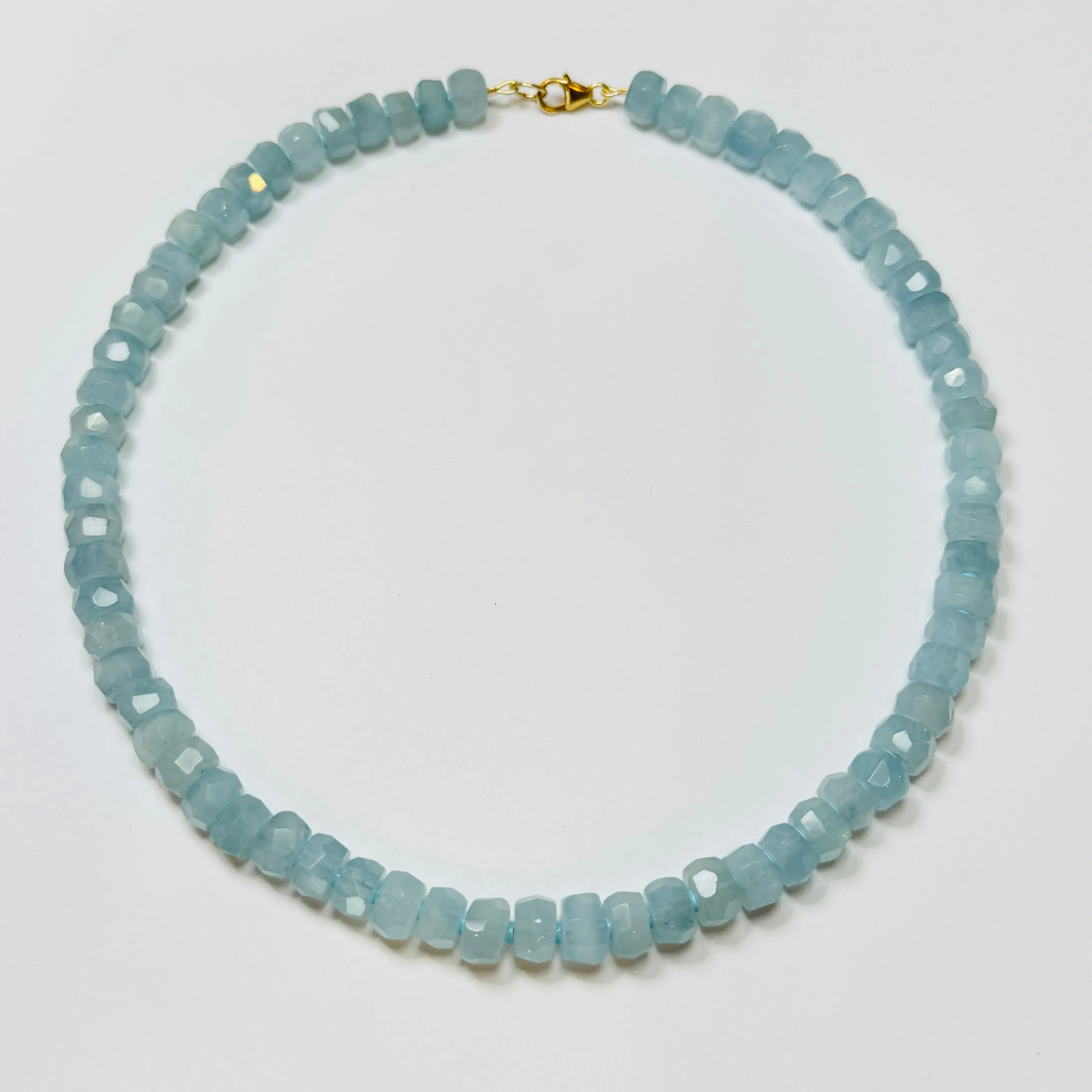 faceted aquamarine candy necklace sold by Theodosia