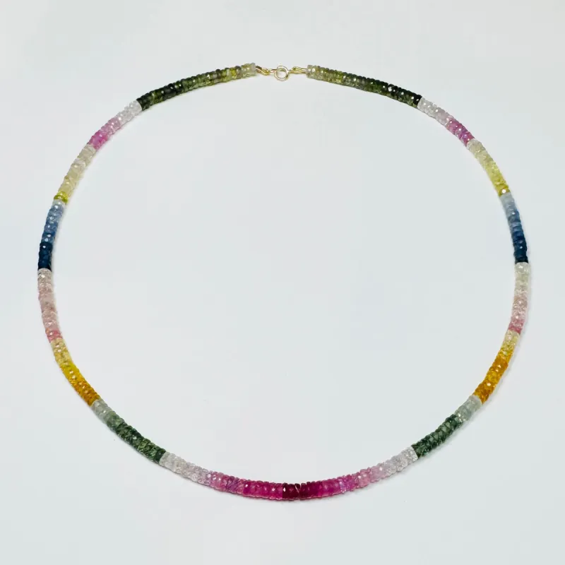 shaded sapphire heishi necklace sold by Theodosia