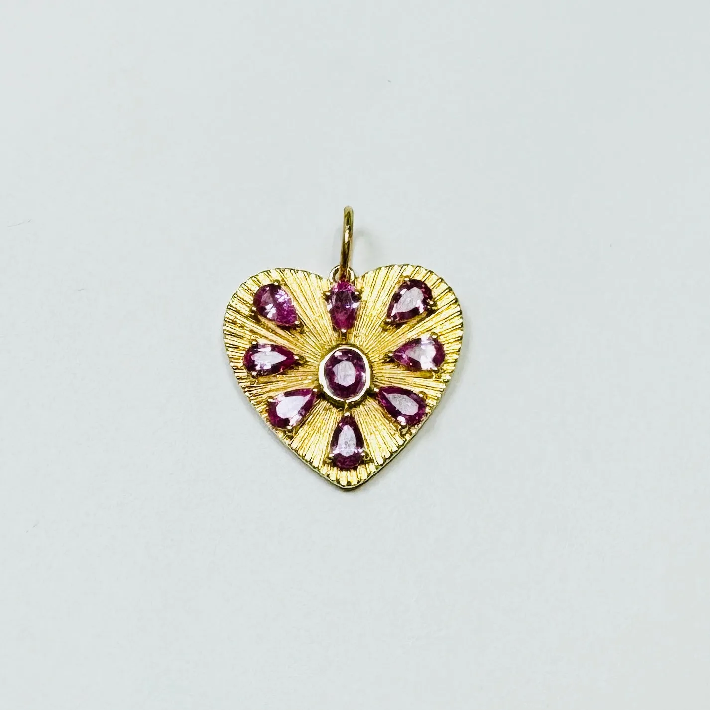 pink sapphire fluted heart pendant sold by Theodosia