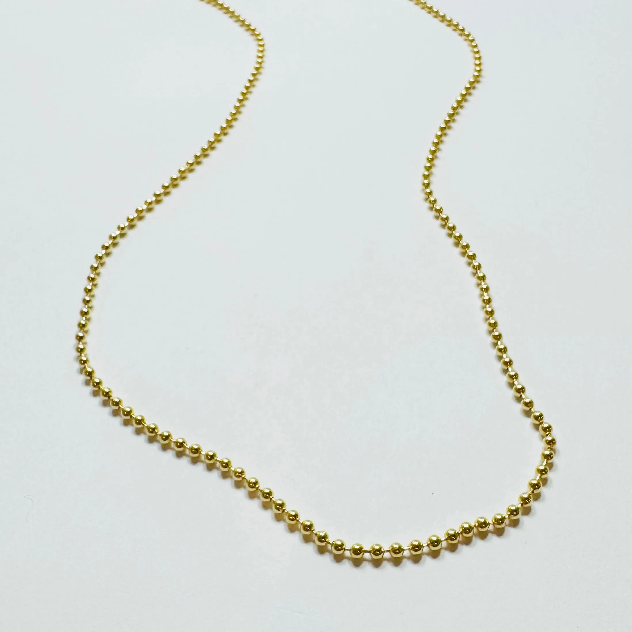 14k gold ball chain, 2mm sold by Theodosia
