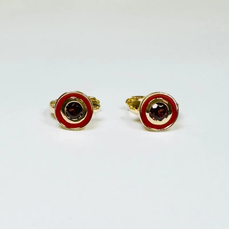 garnet enamel huggies sold by Theodosia