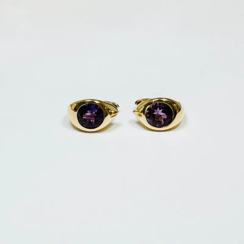 amethyst huggies sold by Theodosia
