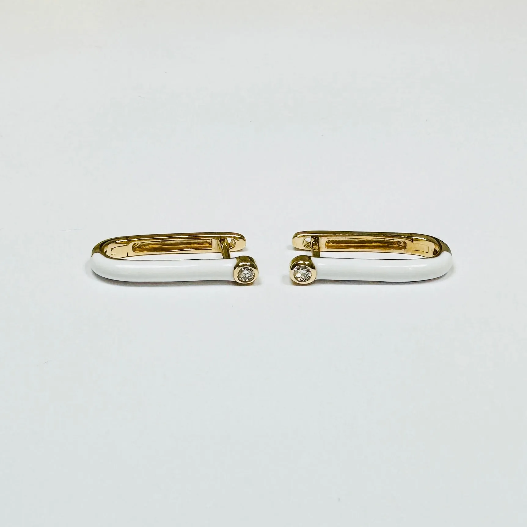 elongated enamel huggie sold by Theodosia product image thumbnail 3