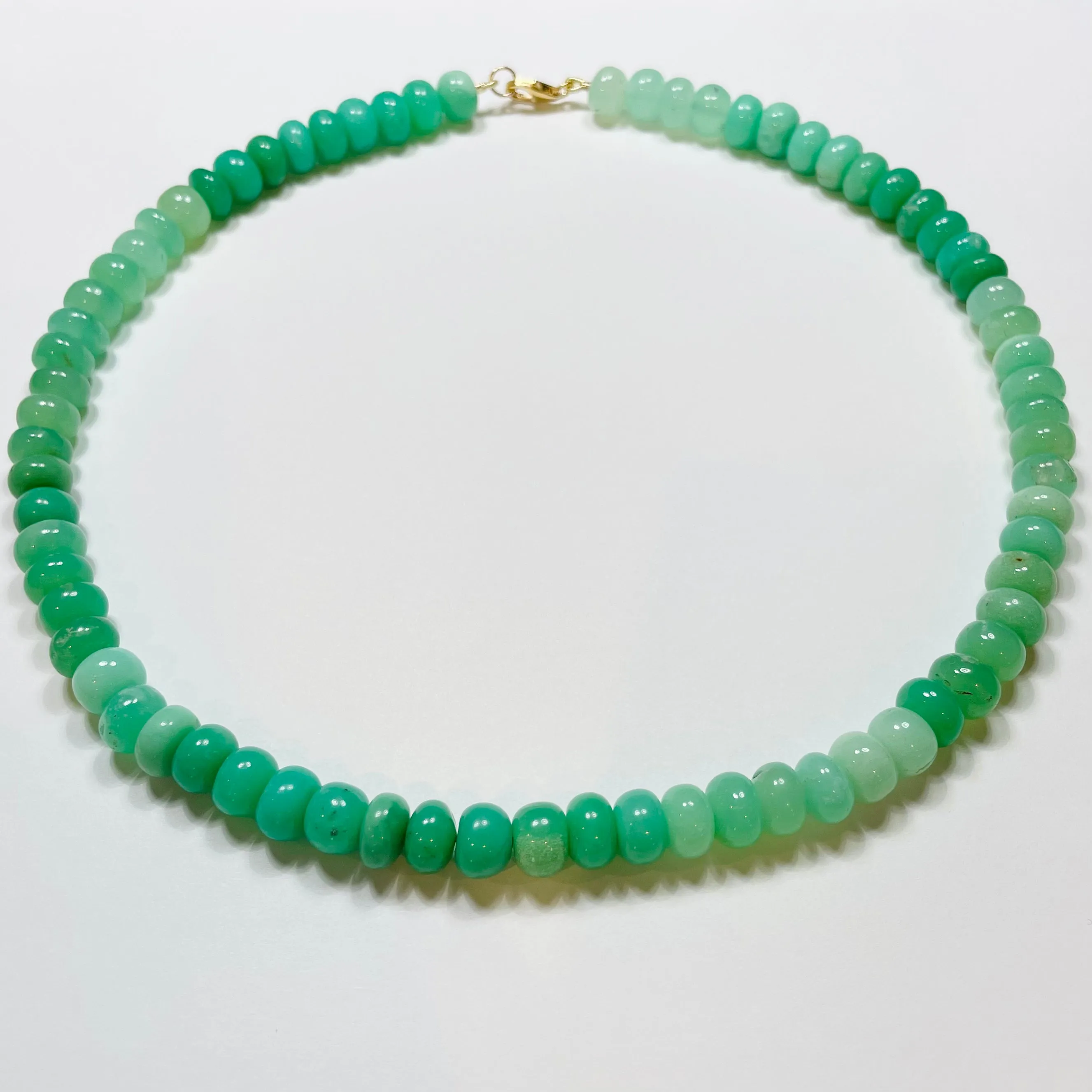 Original chrysoprase candy necklace sold by Theodosia
