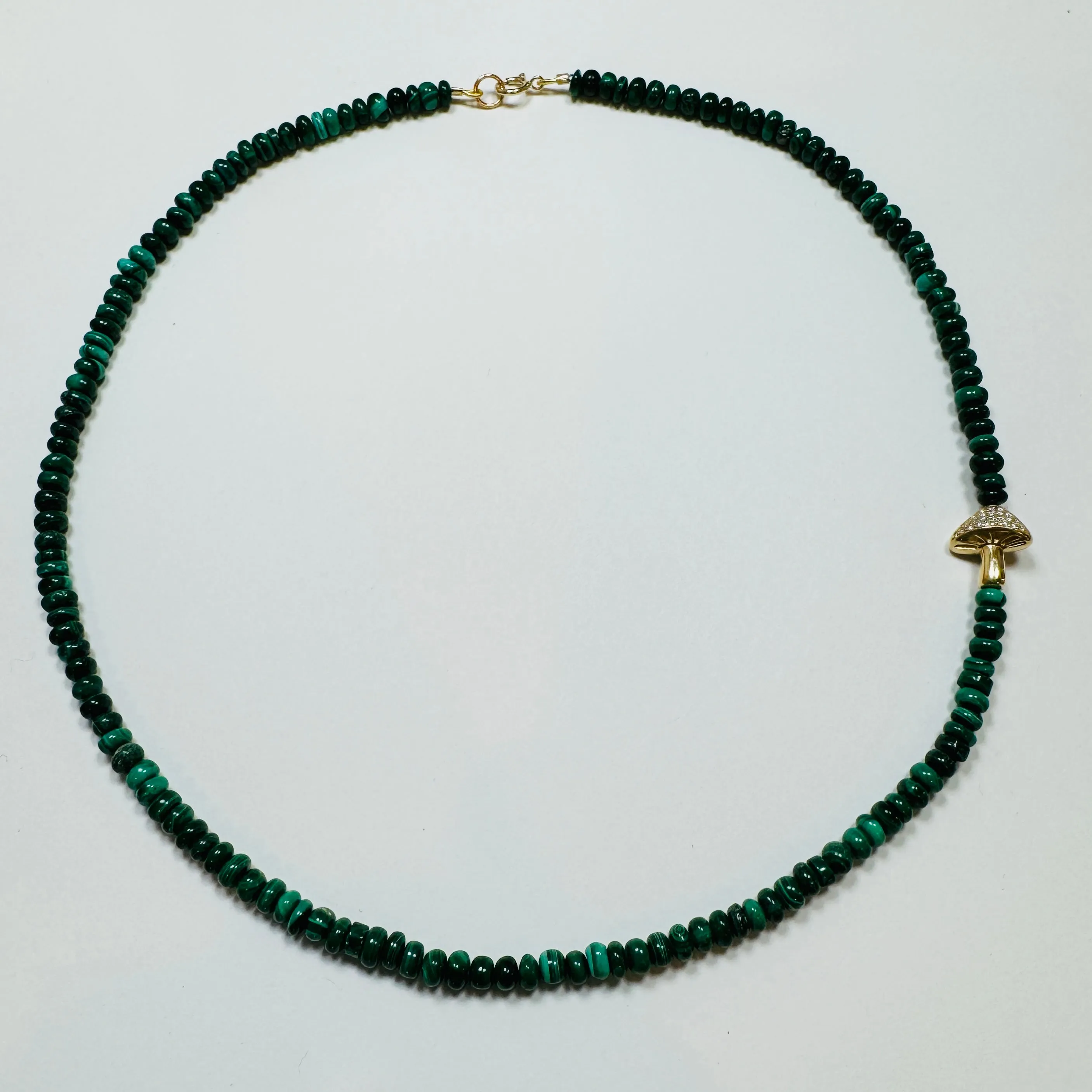 malachite necklace with mushroom sold by Theodosia product image thumbnail 2