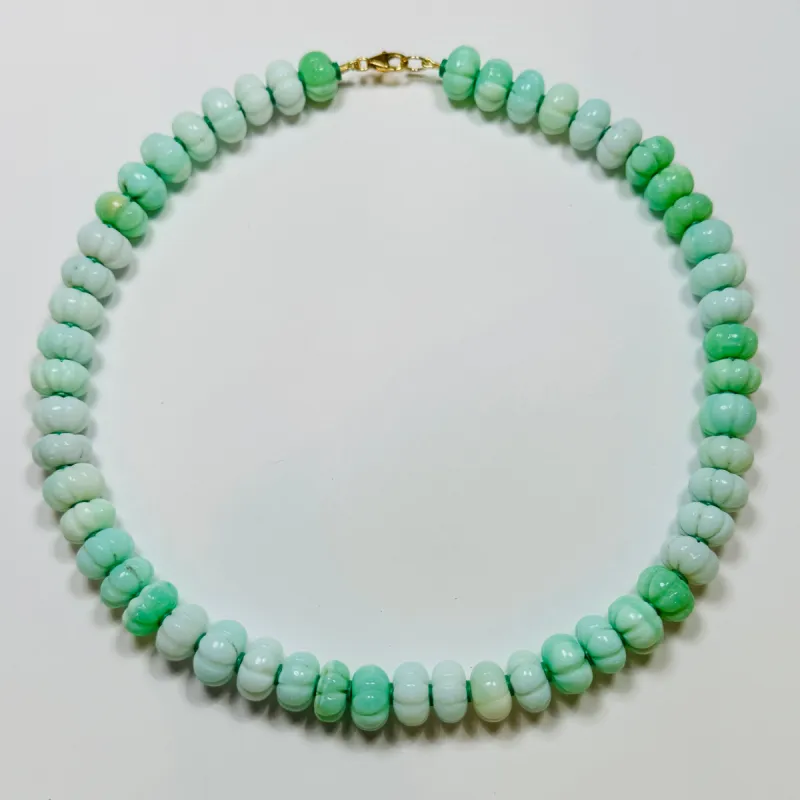 carved spearmint candy necklace made by Theodosia