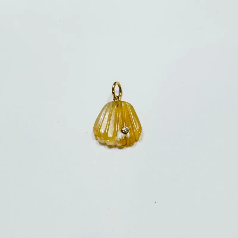 carved scallop shell pendant, small sold by Theodosia