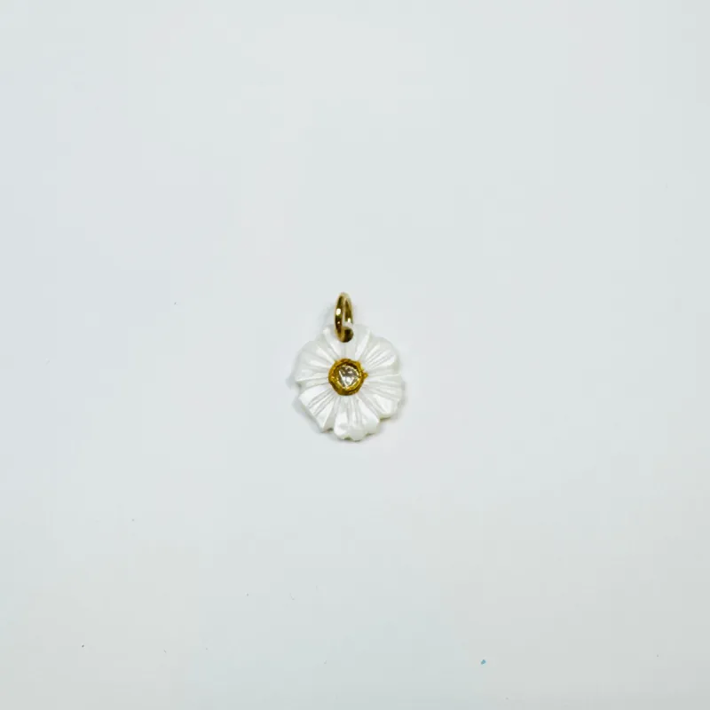 white agate flower pendant, small made by Theodosia