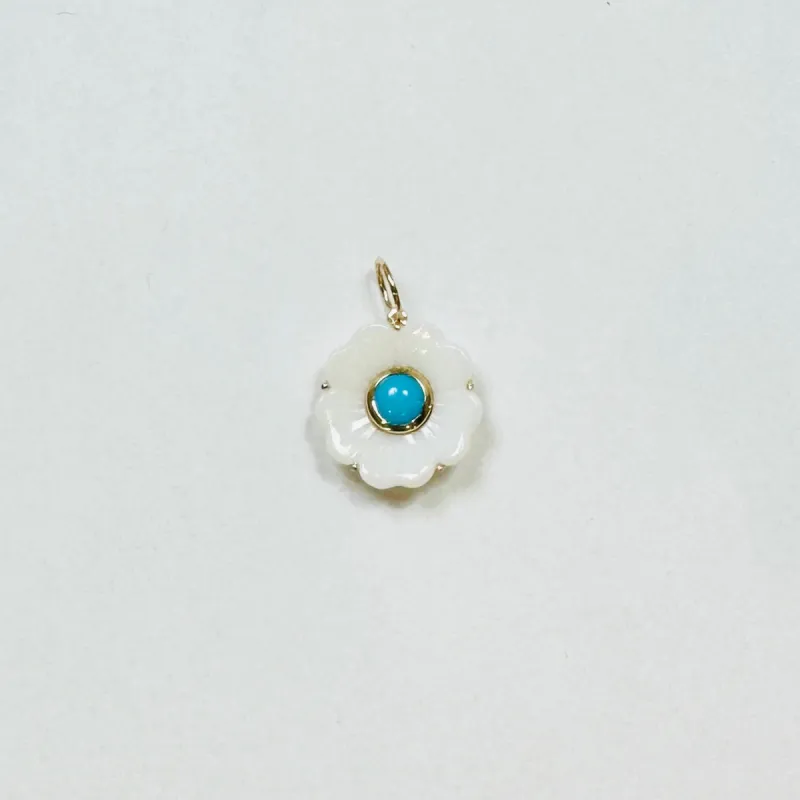 Opal agate flower pendant made by Theodosia
