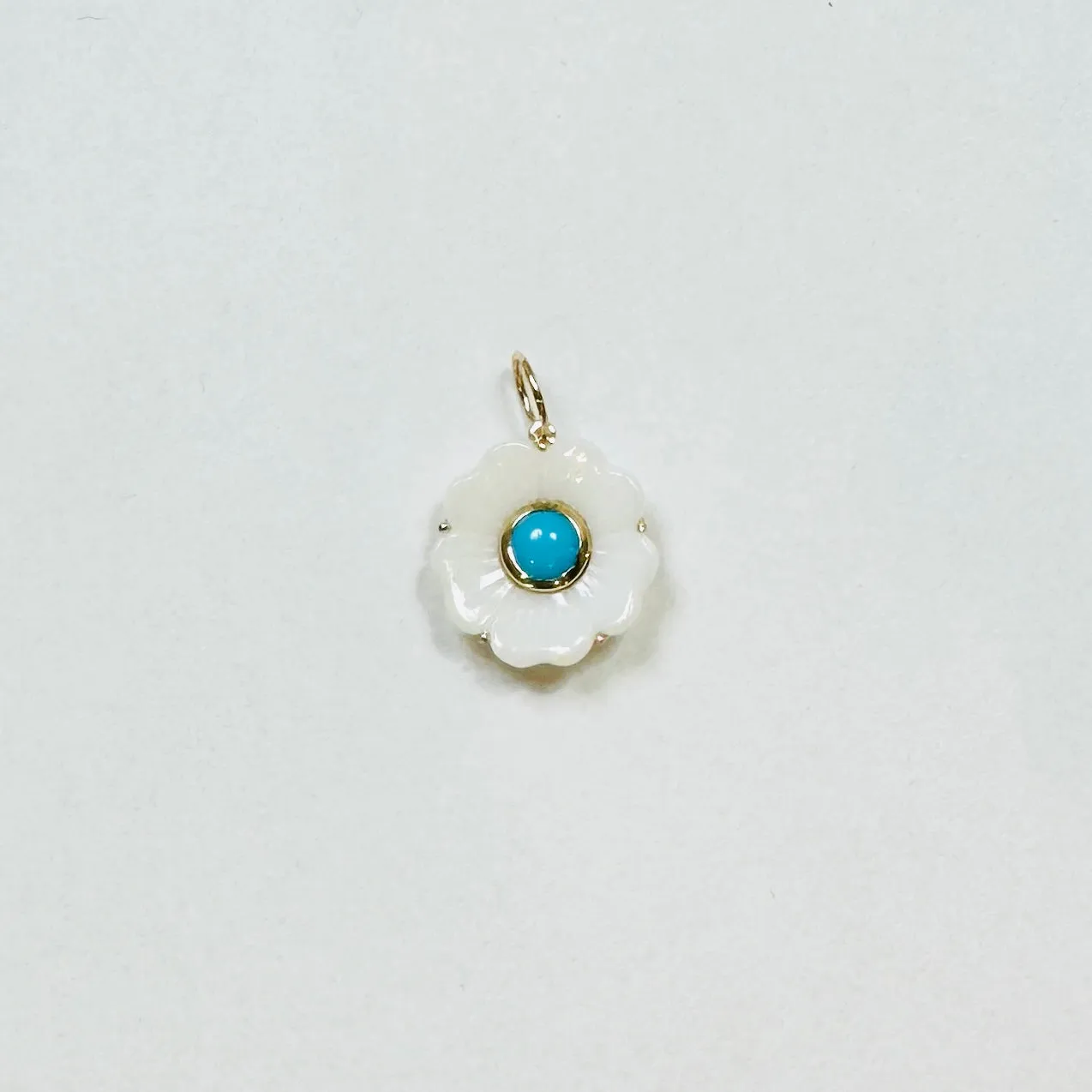 Opal agate flower pendant sold by Theodosia