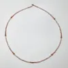 delicate pink opal necklace with gold beads sold by Theodosia