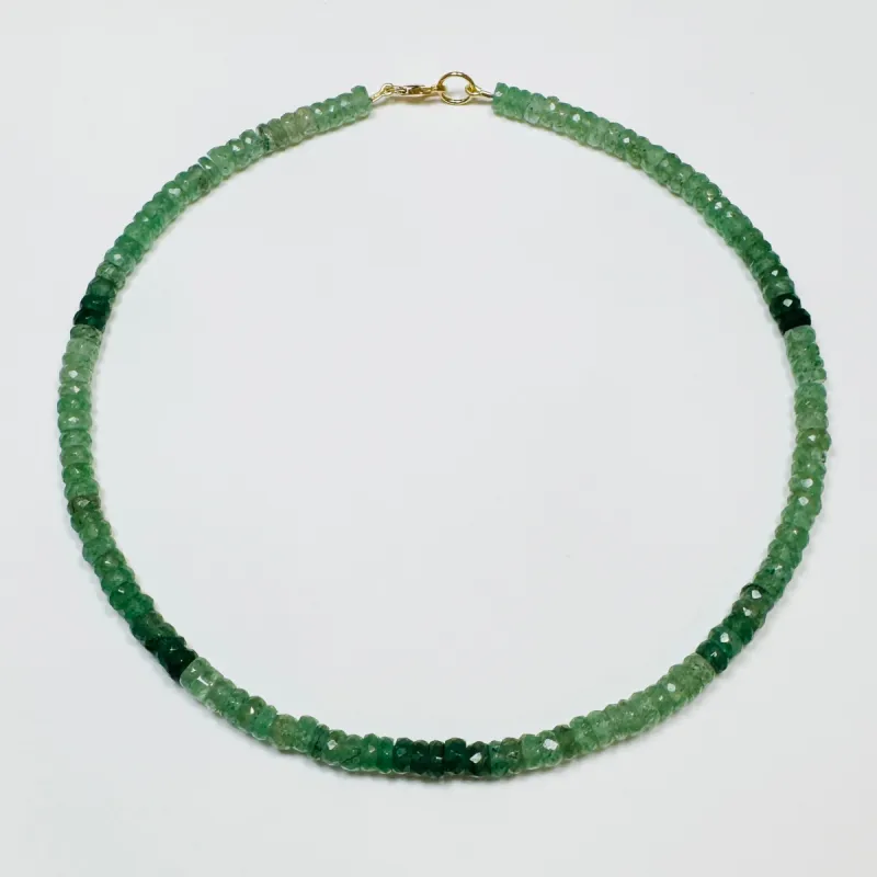 faceted forest green quartz candy necklace sold by Theodosia