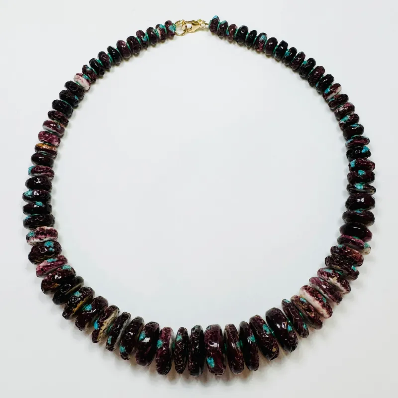 graffiti wampum quahog shell statement necklace sold by Theodosia