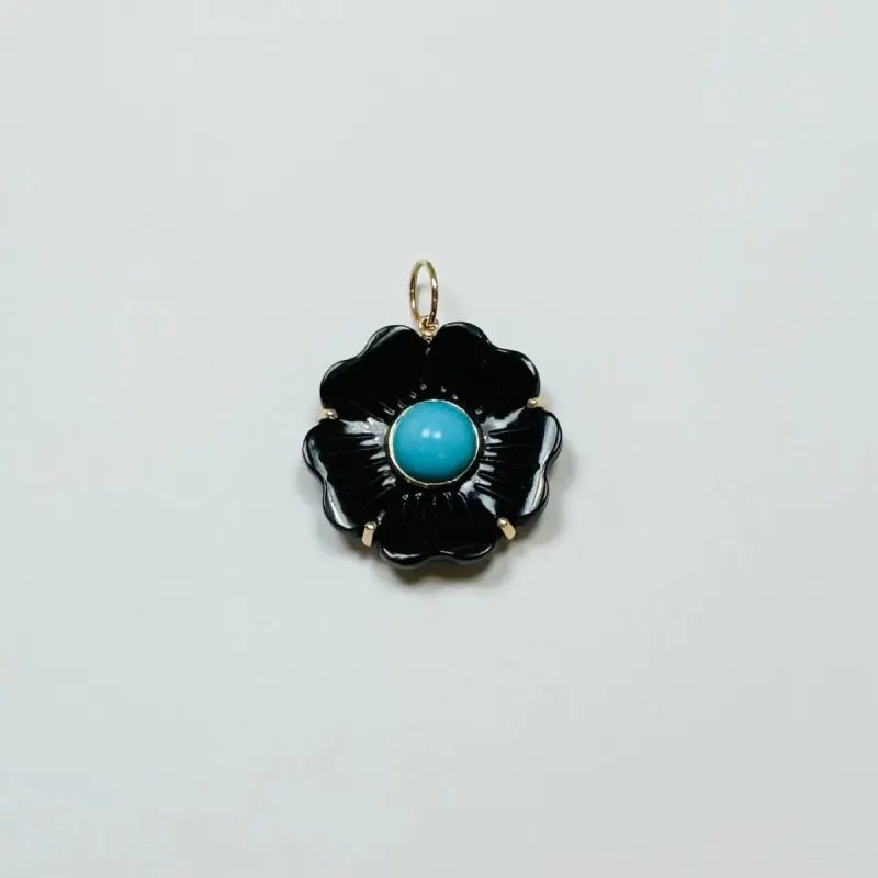 carved onyx flower pendant, 1 in sold by Theodosia