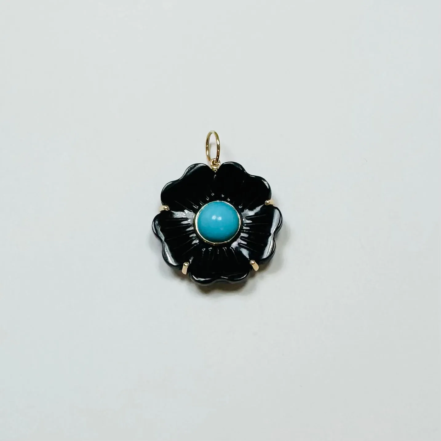 carved onyx flower pendant, 1 in sold by Theodosia