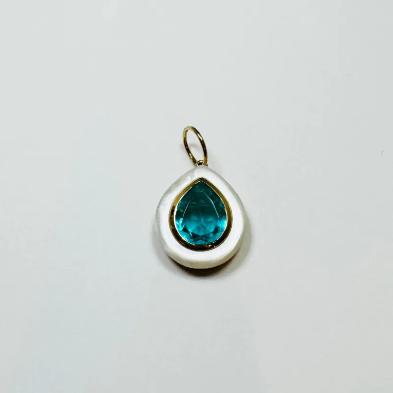 paraiba and mother of pearl pendant sold by Theodosia