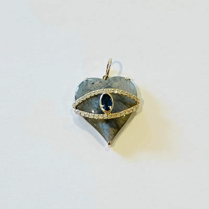 labradorite puffy heart pendant sold by Theodosia
