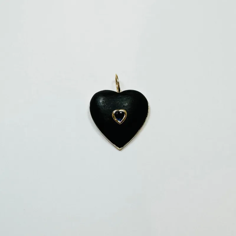 lava gemstone heart pendant made by Theodosia