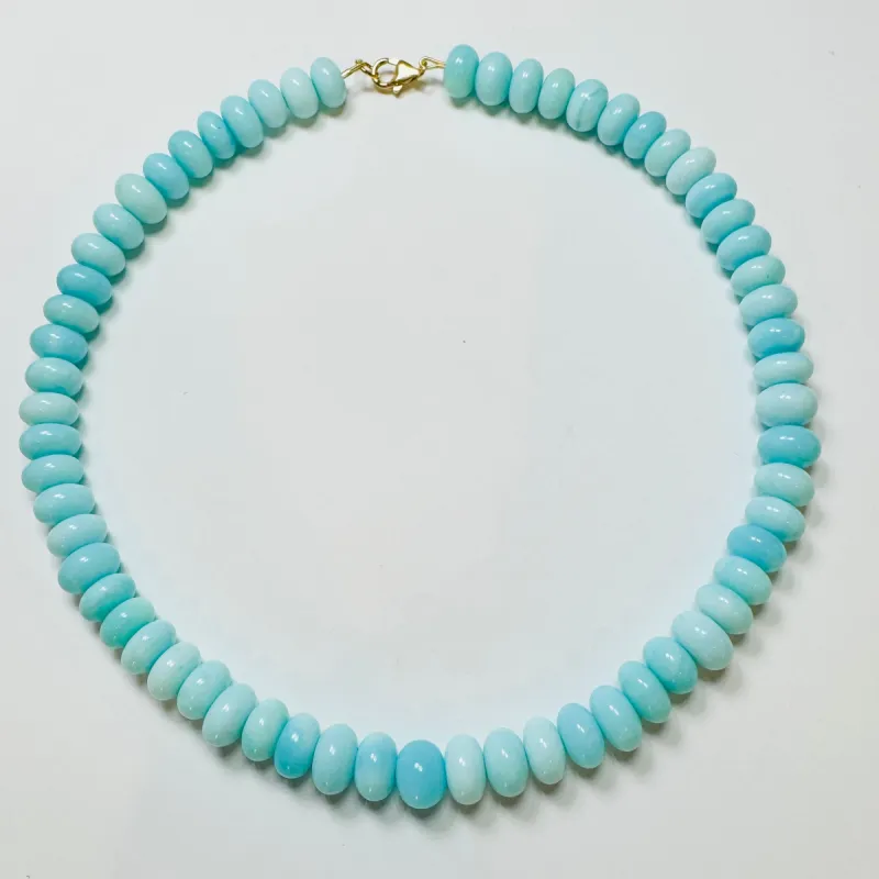 smooth aqua opal candy necklace sold by Theodosia