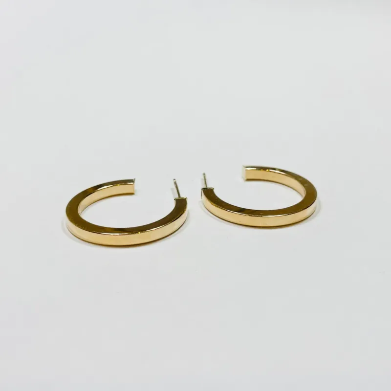 gold hoops, squared edges sold by Theodosia