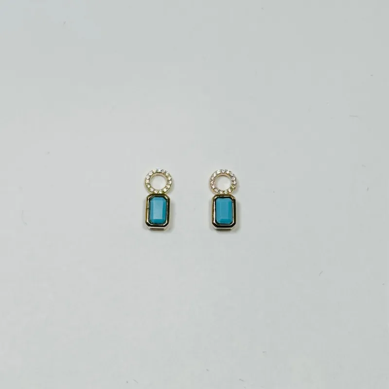 turquoise huggie charms sold by Theodosia