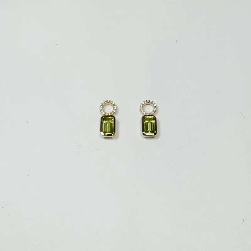 peridot huggie charms sold by Theodosia