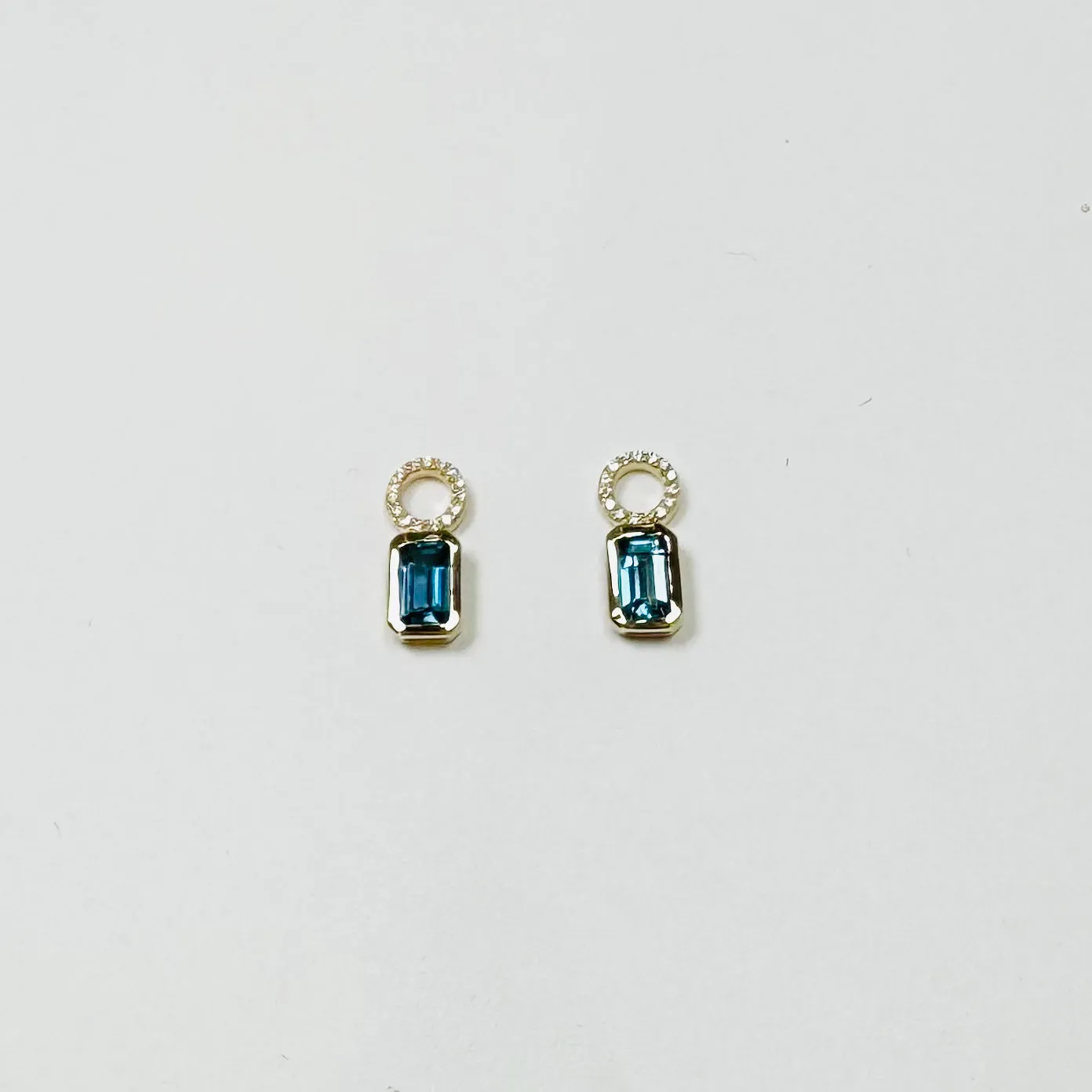 blue topaz huggie charms sold by Theodosia product image thumbnail 2